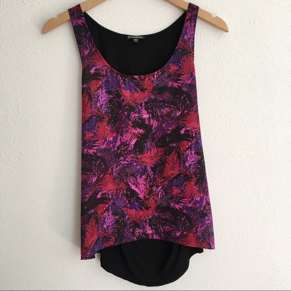 2 for $10 Express red and purple high low tank size S